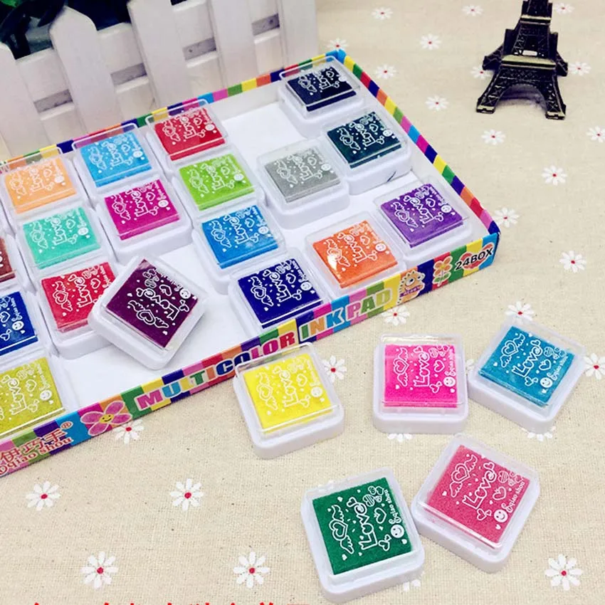 

12/20/24 Colors Ink Pads Children Hand Painting Ink Fingerprint Picture Finger Painting Stamp Pads Pigment Kids Craft DIY Toys