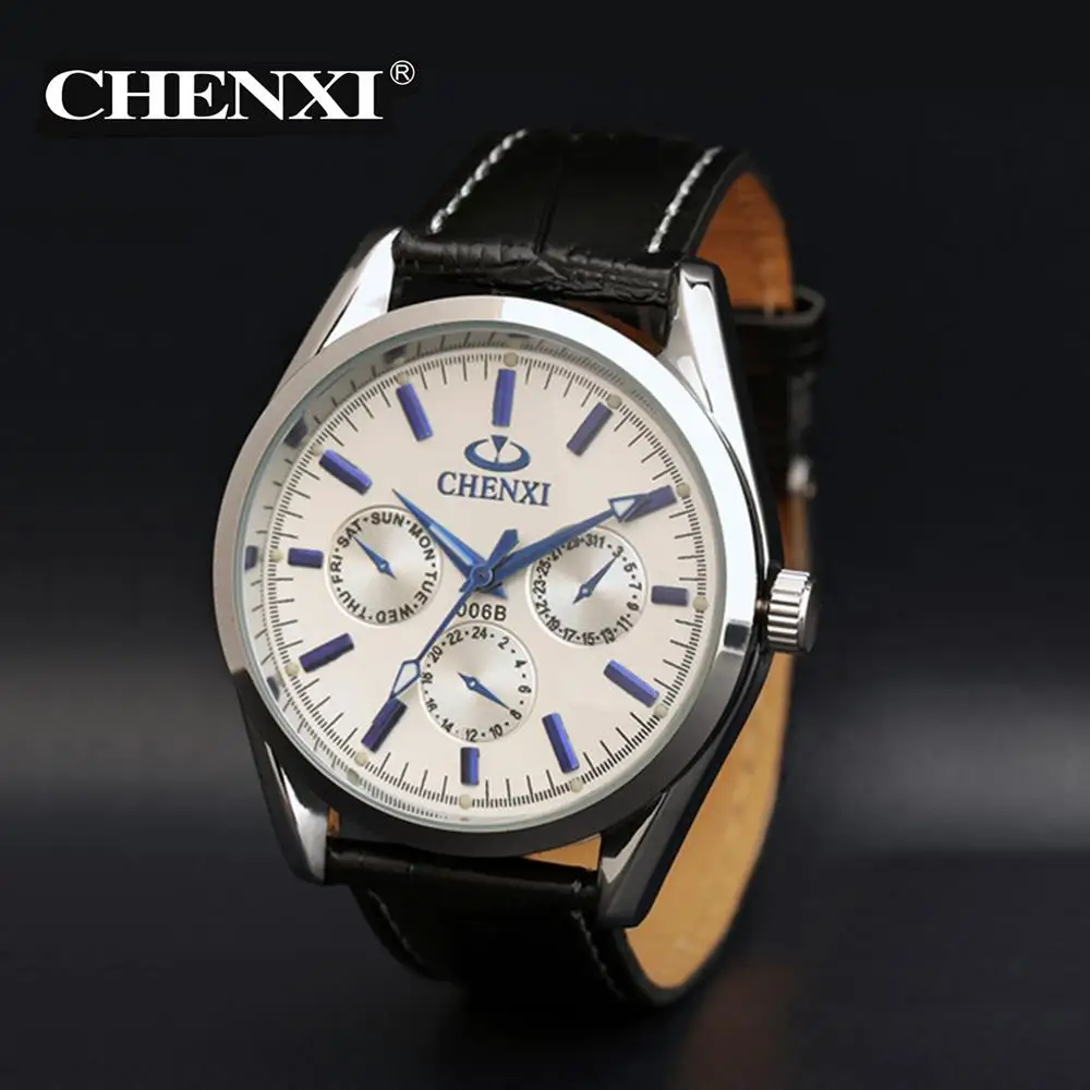 

2017 New fashion style Men quartz watch water resistant genuine leather band Men watches wholesale Relojes para hombre