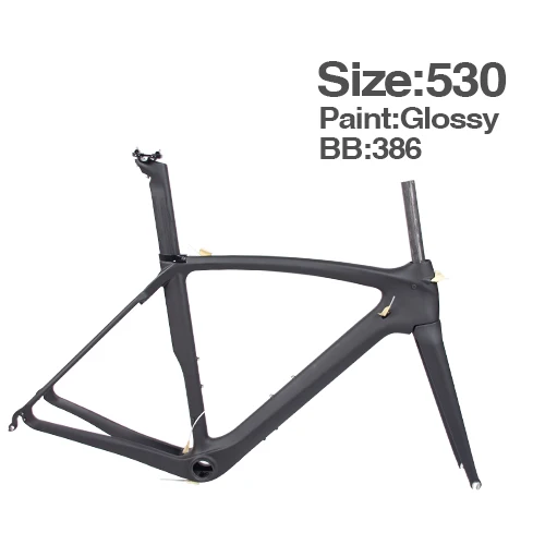 530 glossy black BXT полностью углеродная рама для шоссейного велосипеда 530/550 мм рама для шоссейного велосипеда T800 углеродная 700C рама для шоссейного велосипеда матовая/глянцевая рама - Цвет: 530 glossy black