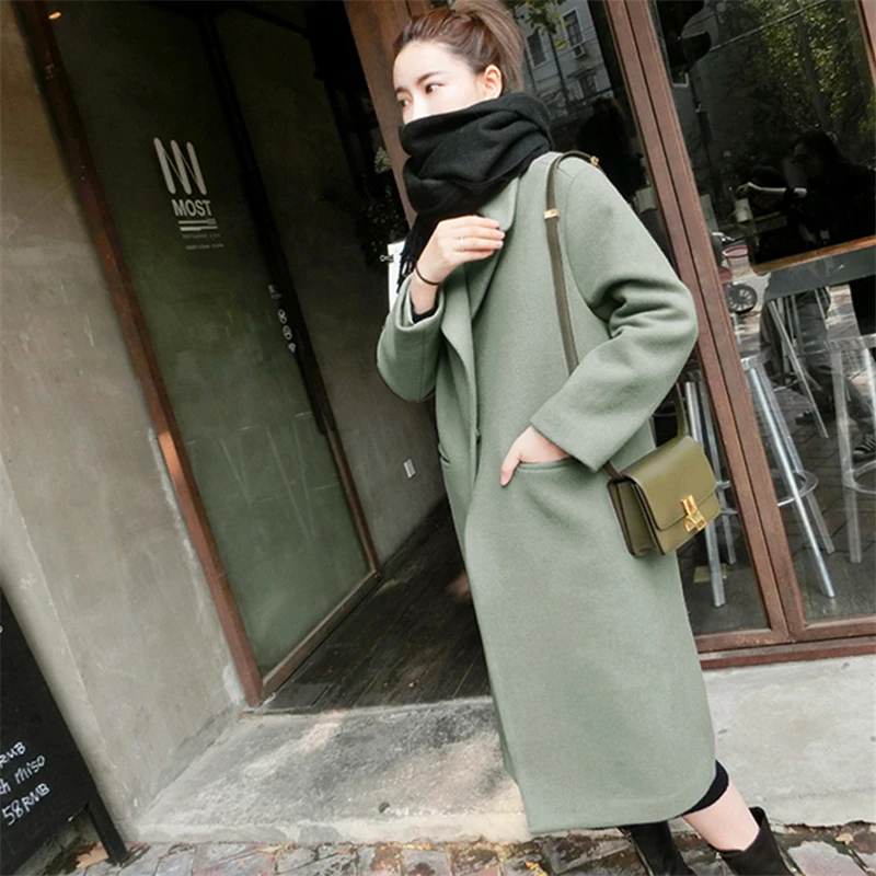 2018 зимнее Новое модное женское повседневное теплое Свободное длинное пальто