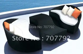 

Hot sale SG-12031C Elegant black rattan deck chair furniture