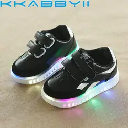 Для маленьких мальчиков девочек светодиодный свет обувь детская обувь с свет новый бренд дети светящиеся спортивная обувь светящиеся