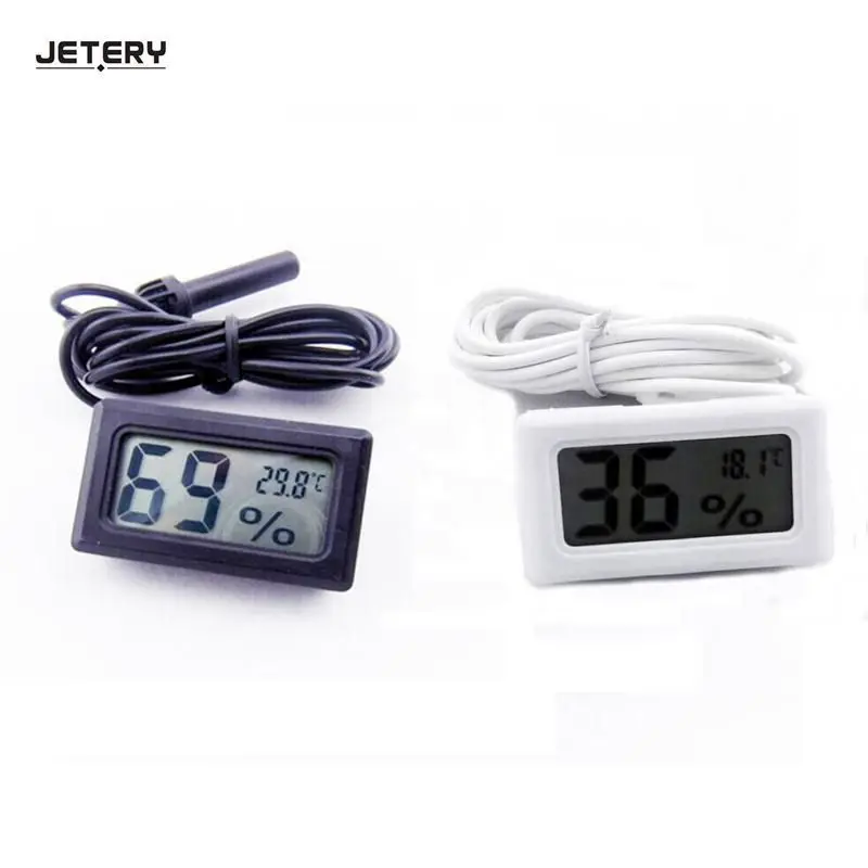 Jetery белый ЖК-дисплей цифровой встроенный термометр гигрометр исследующее устройство для Аквариум инкубатор Reptile цифровое измерение дома