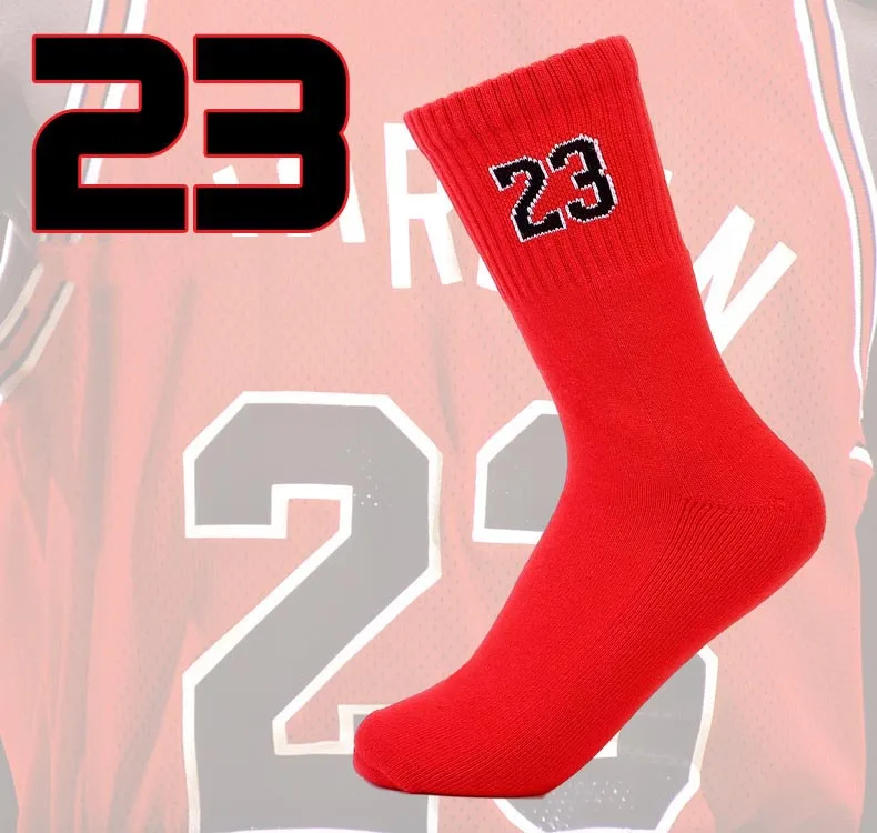 Высокое качество, Брендовые мужские № 23, профессиональные мужские баскетбольные Носки, элитные толстые красные носки, мужские дышащие носок с вышивкой - Цвет: 3
