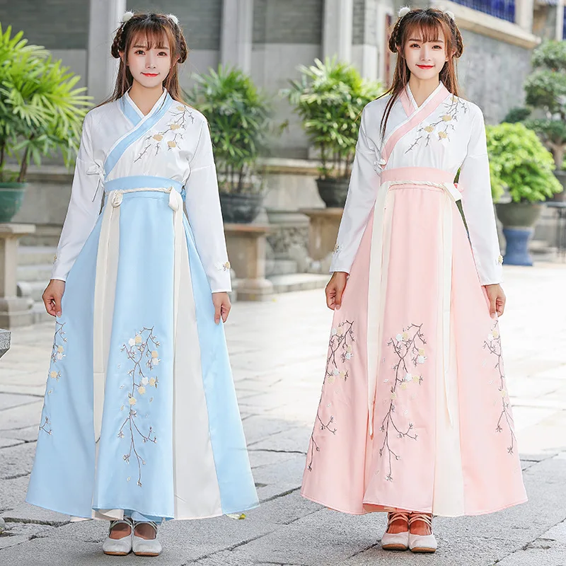 

Hanfu adult female daily wear Chinese elements costume Chinese style spring autumn students ancient style stage show photo suit