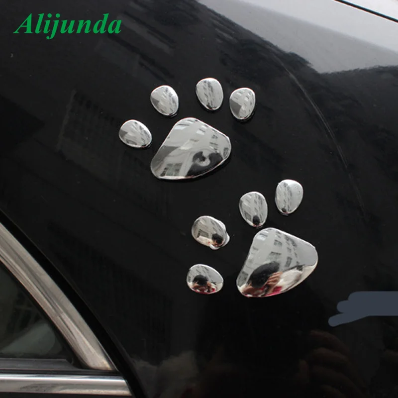 3D Dog Bear Footprints Chrome Badge Emblem Car Stickers Decal paw Footprint PVC For Lexus Honda Acura | Автомобили и мотоциклы