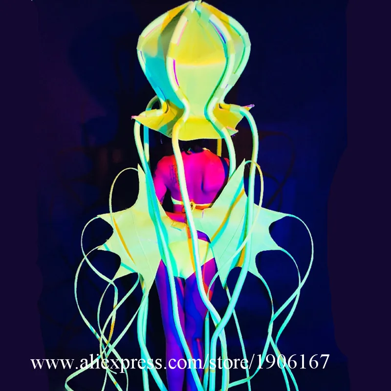 Fluorescent Octopus Bar Gogo Costume9