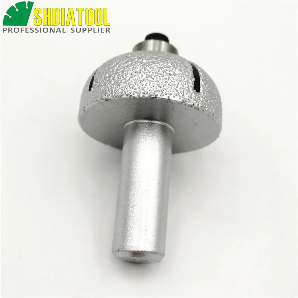 Radius 15mm Vacuum Brazed diamond router bits with bottom stop bearing,  Router cutter for stone, Rome-3 type