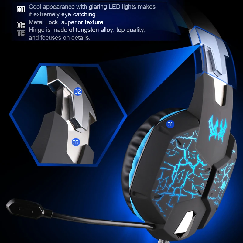Игровые наушники KOTION G1100 вибрации Функция профессиональная игровая светящиеся