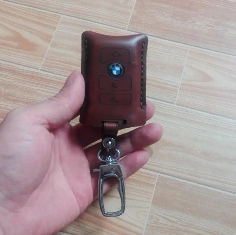 Genuine Leathe  Key Case Keychain Fit  FOR BMW 7 SERIES E65 E66 E67 E68 REMOTE KEY Shell -1