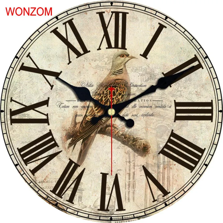 

WONZOM Ancient Design Large Wall Clock Silent Living Room Wall Decor Saat Home Decoration Watch Wall 2017 Reloj De Pared Gift