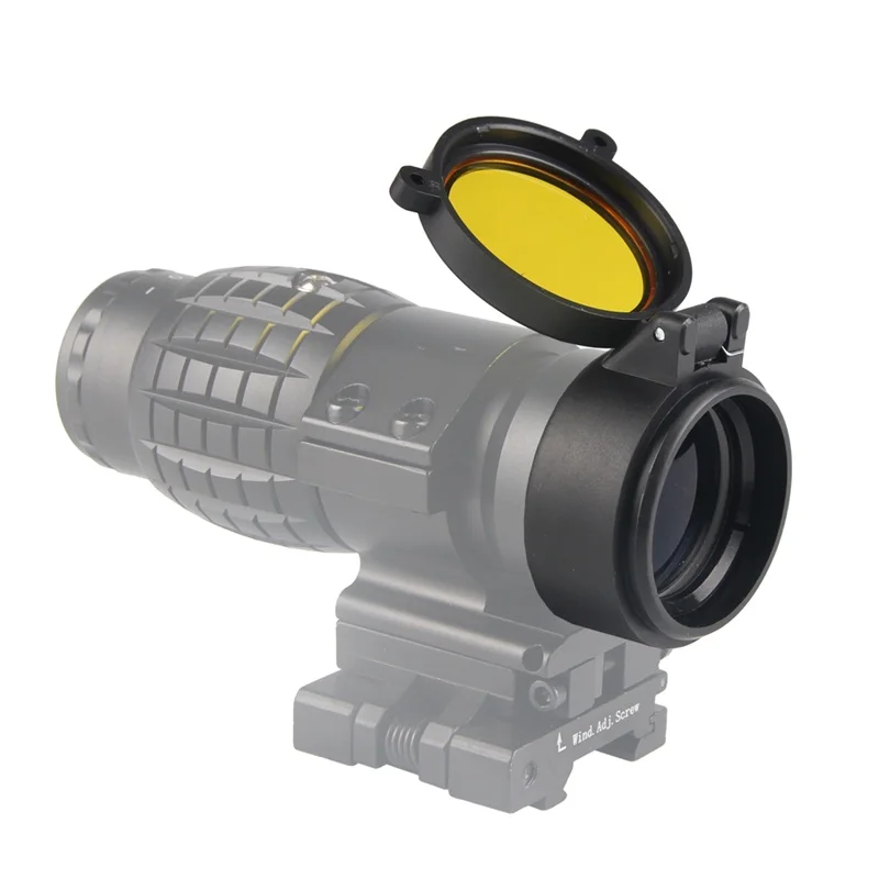 30-69MM Transparent Rifle Scope Lens Cover Flip Up Quick Spring Protection Cap Yellow Objective Lense Lid 37-73 (20)