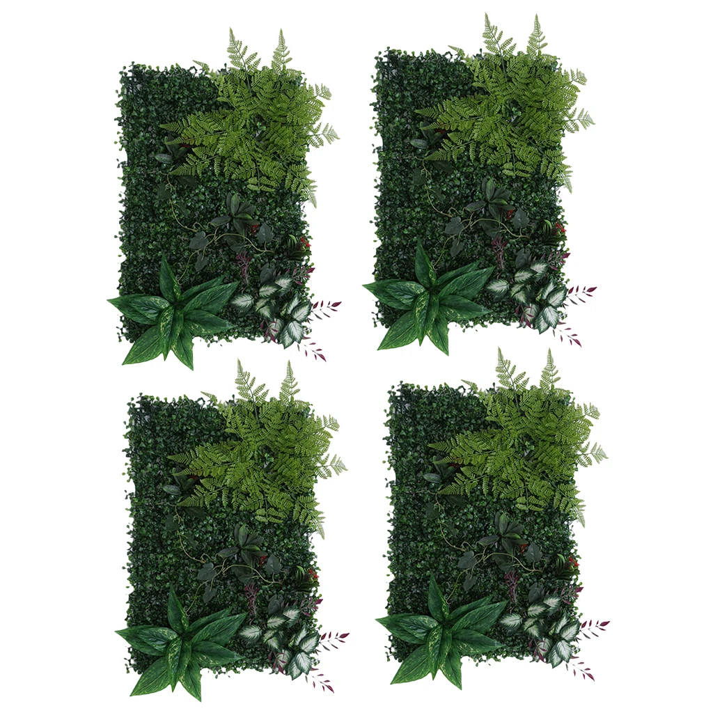 4 шт. ветровой экран искусственный зеленая трава листья цветок стеновые панели декоративный забор экран украшение реквизит 23,62x15,75''