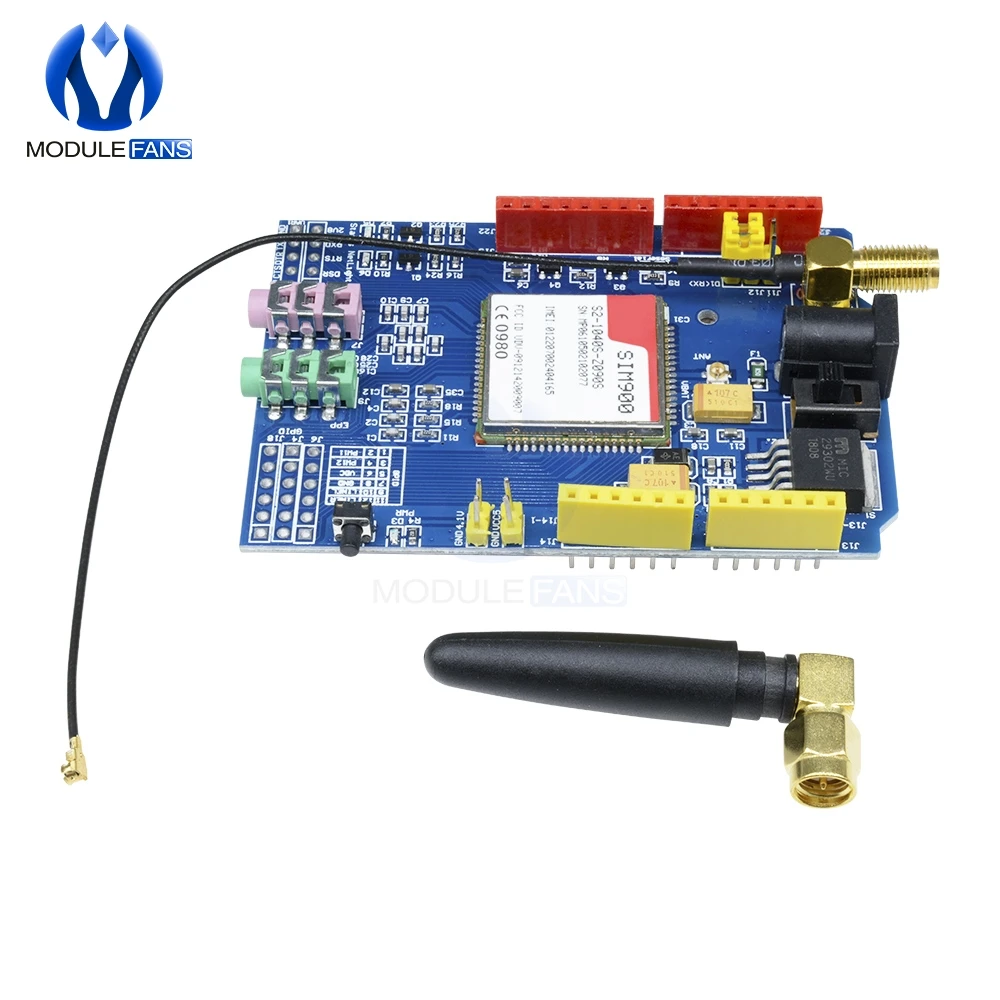 Модуль платы SIM900 850/900/1800/1900 МГц GPRS/GSM совместимый с Arduino GPIO PWM RTC|Интегральные схемы|