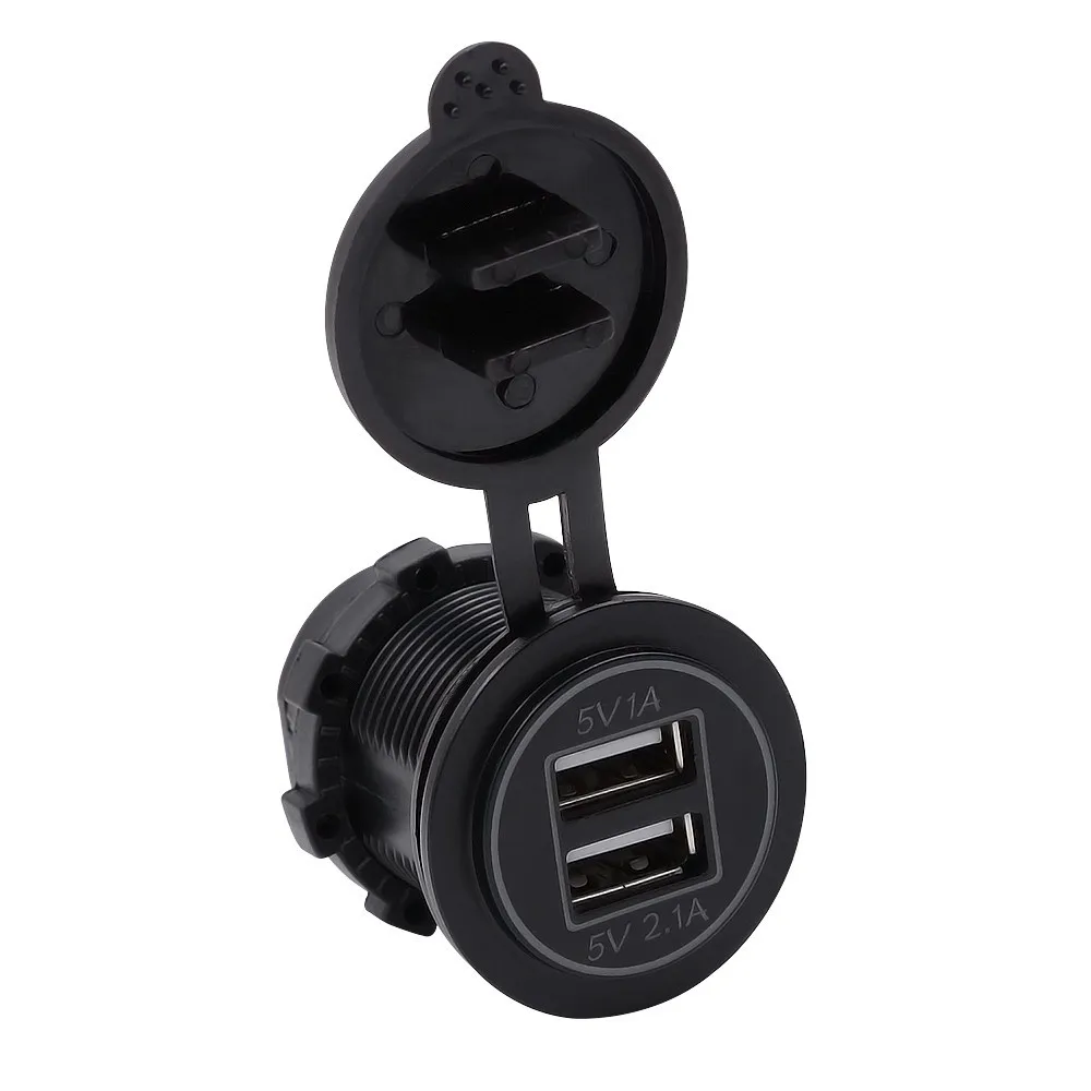 2 шт. двойной USB зарядное устройство гнездо адаптера питание розетка для 12 В 24 в мотоцикл автомобиль 12 В/24 В 3.1A зарядное устройство A1