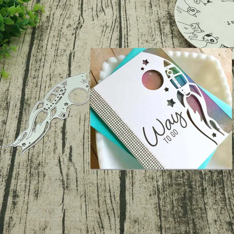 

Rocket lace metal cutting dies DIY Stencil Decorative Scrapbooking Craft Card stencils template