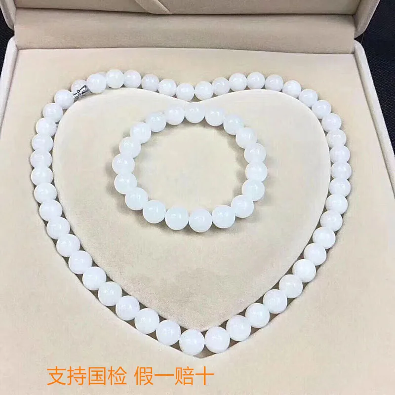 Zheru Jewelry Solo чистый натуральный Синьцзян Хэтянь белый нефрит 10 мм фотоэлемент