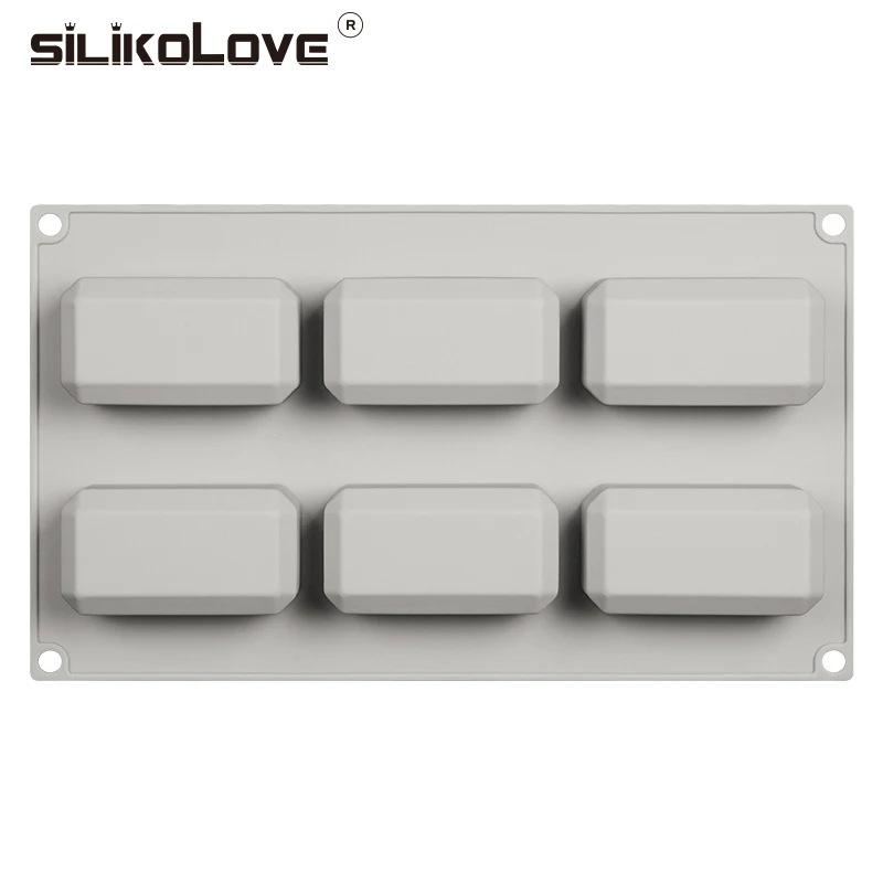 Многоразовые формы для мыла SILIKOLOVE 6 ячеек силиконовая форма Прямоугольная ручной