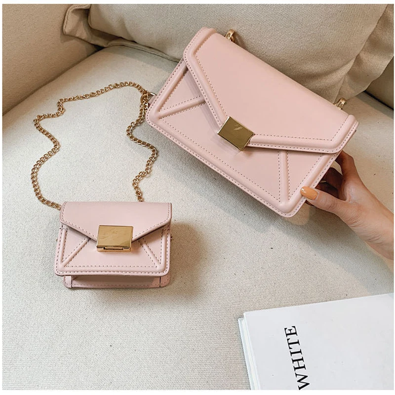 

Fashion Simple Famous Brand Chain Mother and Girls Shoulder Bag Women Small Messenger Bag Flap Designer Crossbody Handbag Bolso