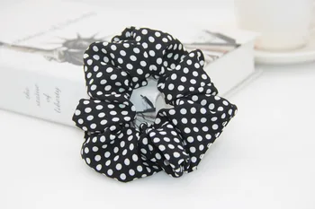 New Women Ladies Dot Hair Scrunchies Headwear Ponytail Holder Hair Ties Ropes Elastic Hair Bands