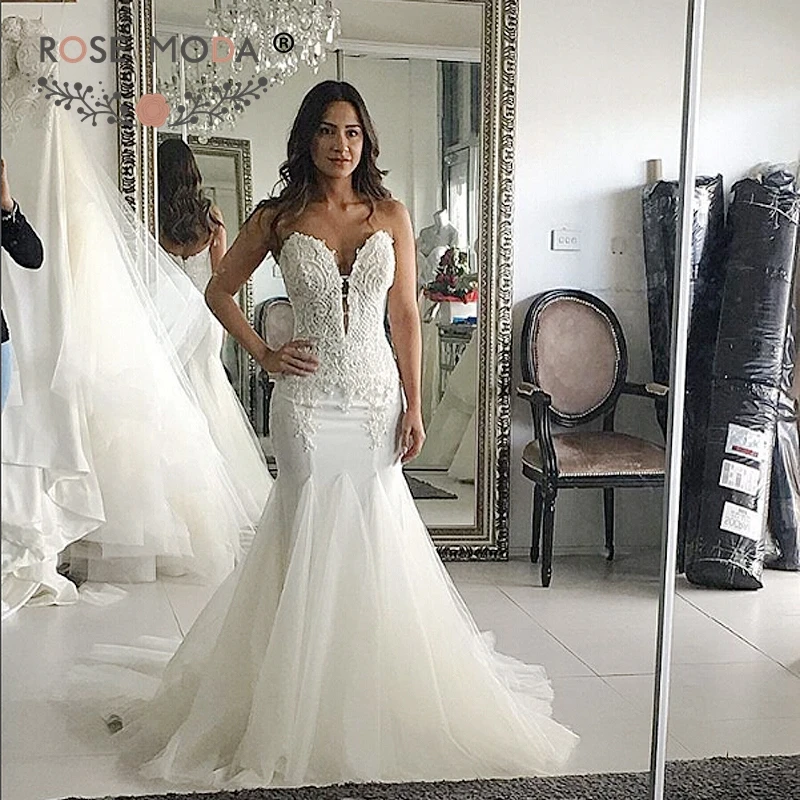 Rose Moda Y Deep Sweetheart Fit And Flare Wedding Dress Mermaid Rose Moda Y Deep Sweetheart Fit And Flare Wedding Dress Mermaid Fashion Gown Boho 2017 In Dresses From Weddings Events On