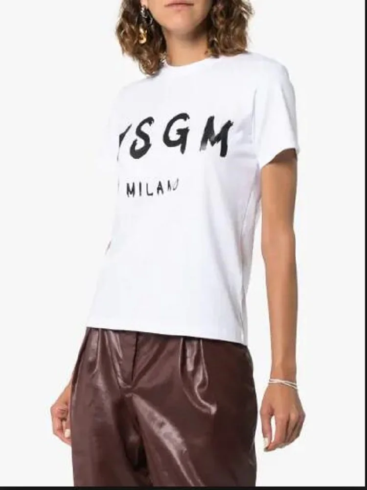 VOGUE lette Printed MSGM футболка Женская Мужская Tumblr Graphic Tees женские футболки больших размеров с круглым вырезом летние топы Прямая поставка