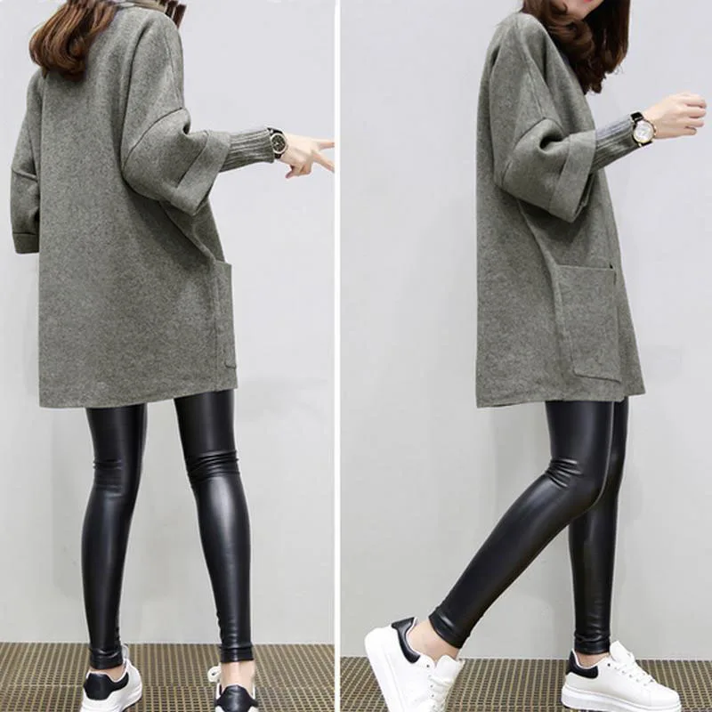 

Women Fake Two Pieces Sweatershirt Winter Autumn Thick Tops Loose Pullover Plus Size XIN-Shipping