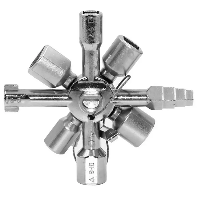 

10 In 1 Multifunction Cross Switch Key Wrench Universal Square Triangle For Elevator Electrical Cupboard Box Train Cabinet