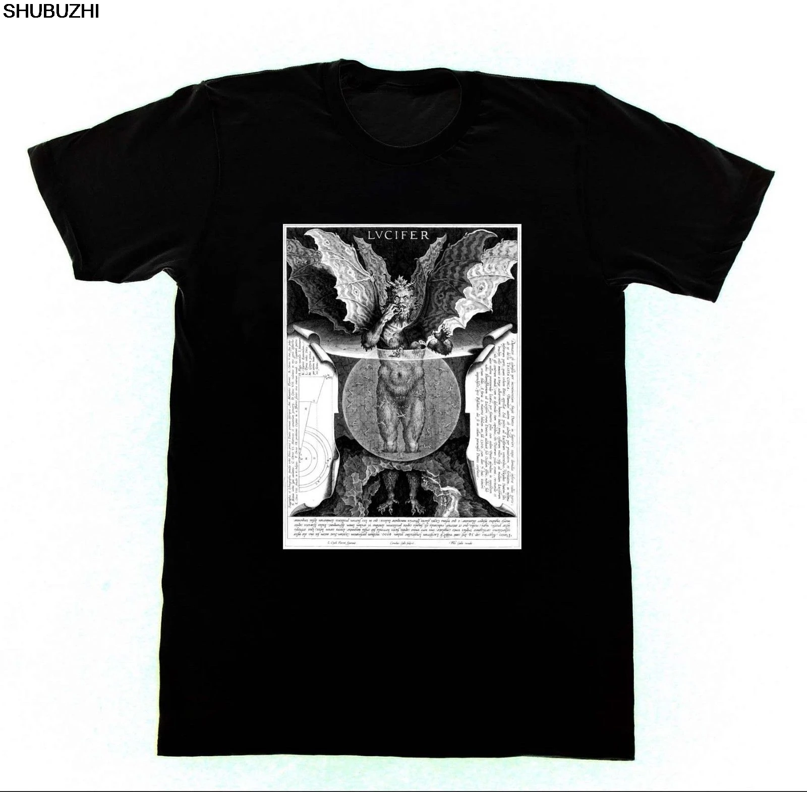 

Lucifer - Dante's Inferno - T Shirt 28 T-Shirt Church Satan Pentagram Witchcraft Summer Style Hip Hop Men T-Shirt Tops sbz6319