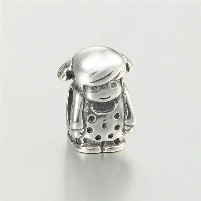 NEW 925 Sterling Silver Charm Little Girl Pendant Cute Baby Charm DIY