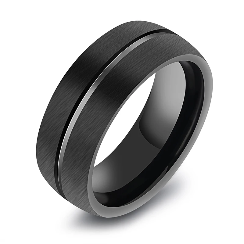 

Smooth Black Men Ring Classic Tungsten Steel Domineering Retro Ring Jewelry Accessories Christmas Romantic Gift For Boyfriend