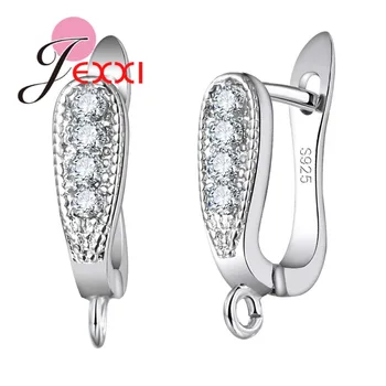 

High Quality 925 Sterling Silver Jewelry Accessories Women Luxury Crystal Earrings Findings for Women DIY Making Big Promotion