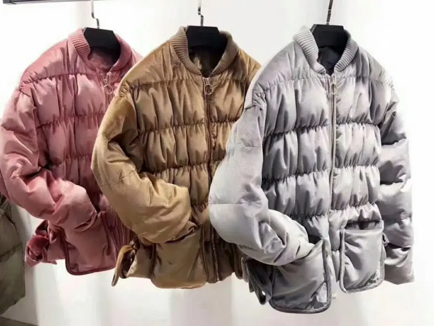 Корейский толстый теплый пуховик винтажное бархатное пуховое пальто зимняя одежда короткая верхняя одежда высокого качества размера плюс Q225