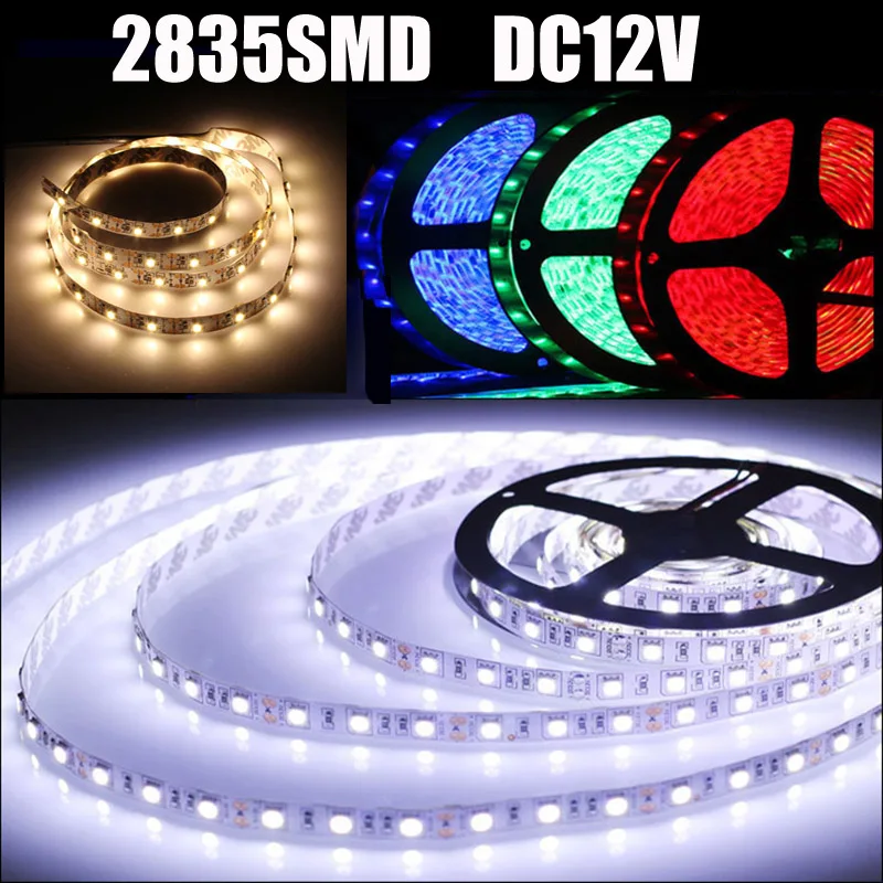 12V Led Strip Light Smd 2835 Tiras Rgb Rosso Blu Verde Bianco Caldo Bianco Flessibile Ruban Led Lamp Tape Christmas