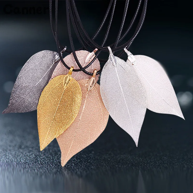 

Canner 4x6cm DIY Unique Leaf Pendants For Necklace Earrings 5 Colors Sweater Coat Necklaces Pendants Jewelry For Womens Gift