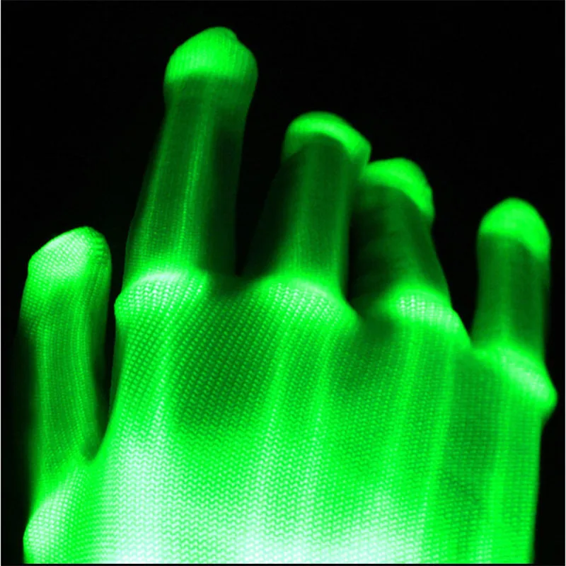 1 шт., уникальный светодиодный светящийся перчатки, светящиеся пальцы, светящиеся яркие скелетоны, перчатки для танцев, Клубные реквизиты, вечерние принадлежности