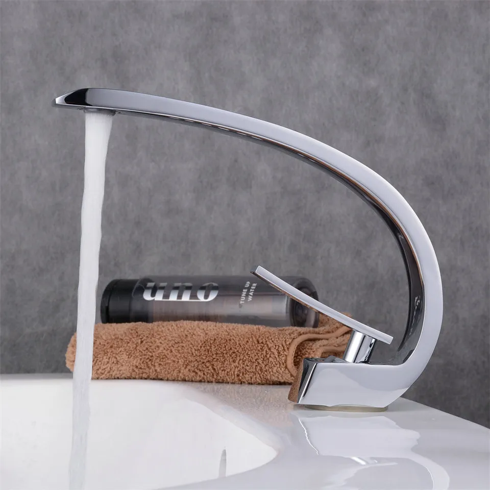 

Basin Faucets Modern Bathroom Mixer Tap Brass Washbasin Faucet Single Handle Single Hole Elegant Crane For Bathroom BL9006