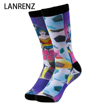 

2020 cartoon Batman girl prints Men and women fashion Funny socks 3d printed socks 200 knitting oil painting compression socks