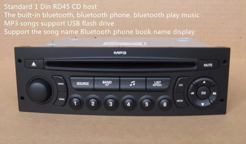 Original Rd45 Car Radio Usb Aux Bluetooth For Peugeot 207 206 307 For Citroen C3 C4 C5 Cd Player Upgrade Of Rd4 Cd Car Audio|Music Music|Auto Citroenauto Music - Aliexpress