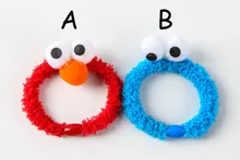 100 pcs lot Anime Sesame Street plush hand strap hair bands ELMO rubber band bracelet girls