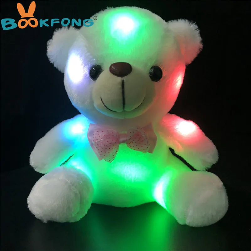 Cute Toys for Girls Kids LED Stuffed Bear Toy Night Light Lamp Baby Xmas Gift 