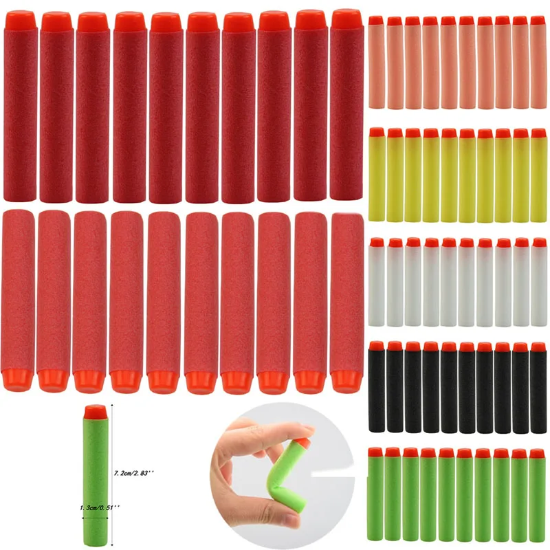 50 Pcs font b Toy b font Gun Refill Darts Bullet 7 2cm For Nerf Series