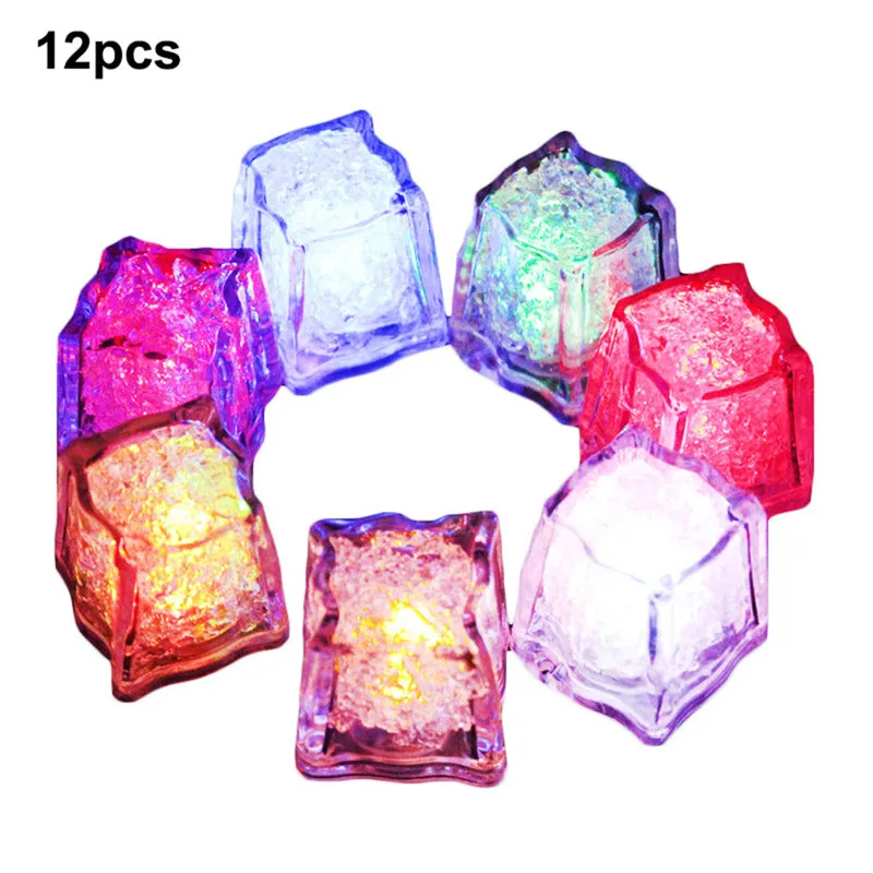 

12pcs DIY Light Ice Cube / Colorful Touch Sensor Night Light / LED Flash Ice Cubes Whisky Stone Whisky Rock Cooler Wedding Gift