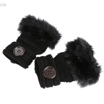 

MwOiiOwM Women Winter Gloves Fashion Warm Woolen Mitts Gloves Fur Fingerless Women Gloves 63#