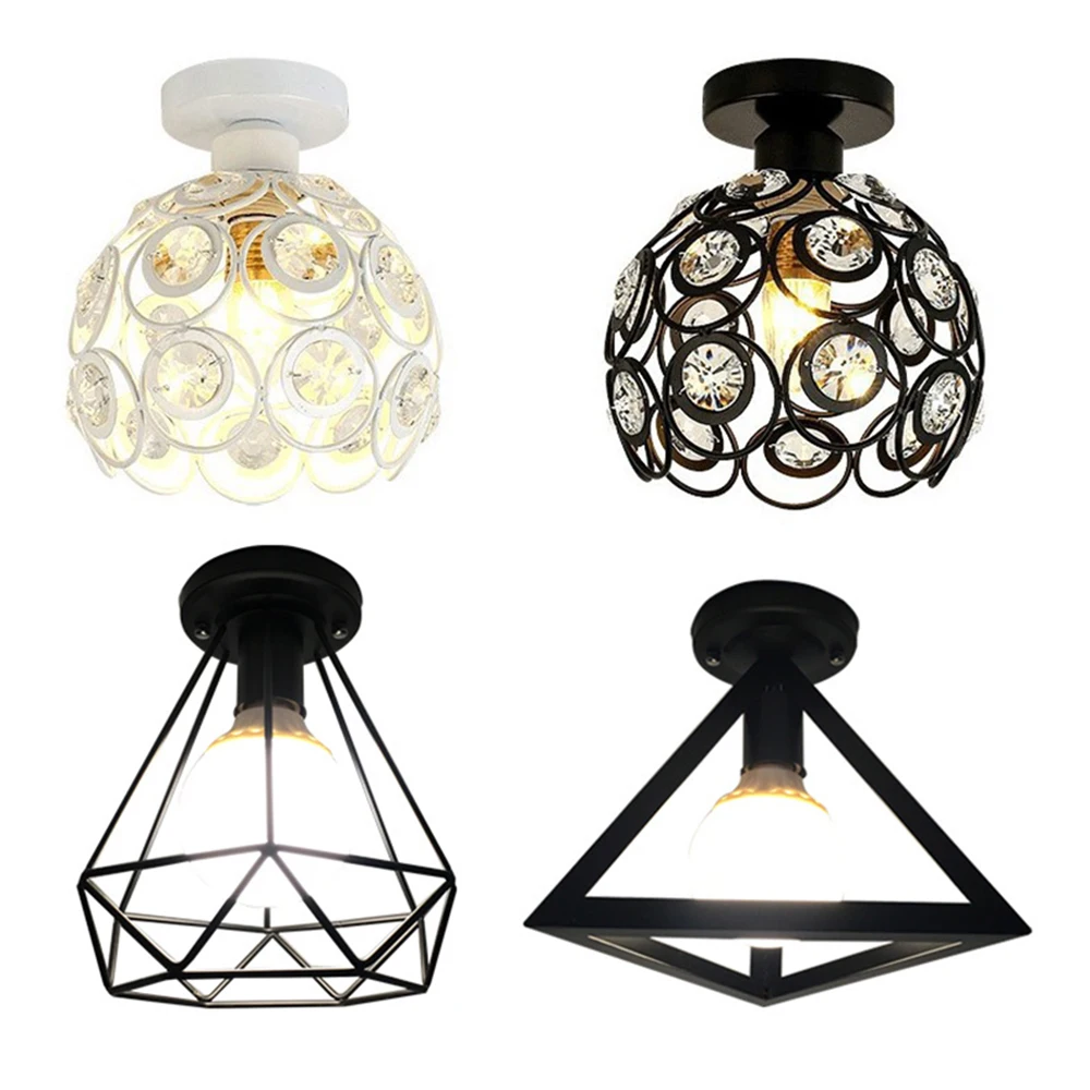 

Vintage Ceiling Lights Lustre Luminaria Led Ceiling Lamp Loft Iron Cage Fixtures Abajur Home Lighting Plafonnier For Living Room