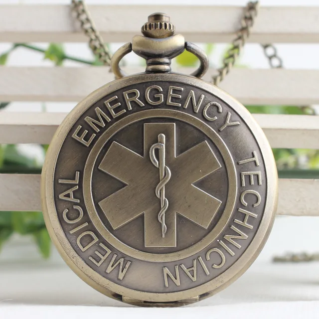 Bronze EMT Emergency Medical Technician Paramedic Badge Nurse Pocket Watch Woman Bronze EMT Emergency Medical Technician Paramedic Badge Nurse Pocket Watch Woman