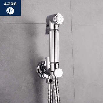 

Azos Bidet Faucet Pressurized Sprinkler Head Brass Chrome Cold Water Single Function Balcony Pet Bath Shower Room Round PJPQ009D