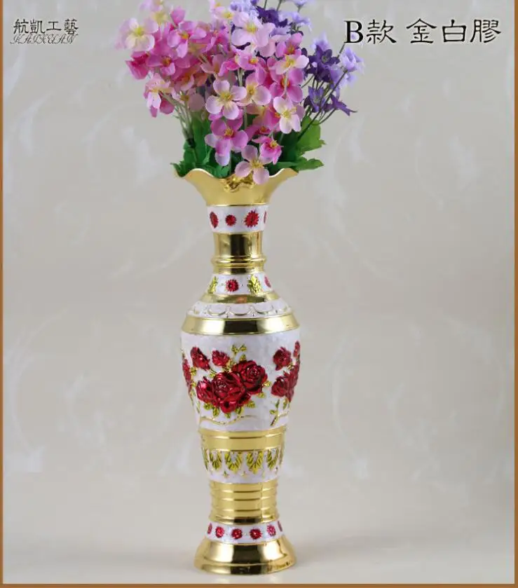 

Europe Painted rose metal flowers vases for centerpieces for weddings Table top vase Home decoration vase floor vases HP077