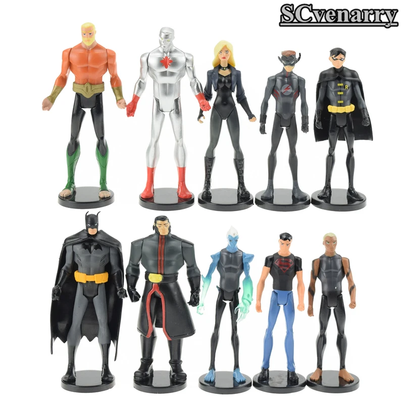 

DC Comics The Avengers Superheros Superman PVC Action Figures Batman Superman Flash Aquaman Captain Atom 10pcs/lot Free Shipping