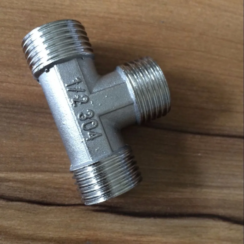 Beer Brew Hardware Stainless Steel 304 Male Tee 1/2" Homebrew Pipe